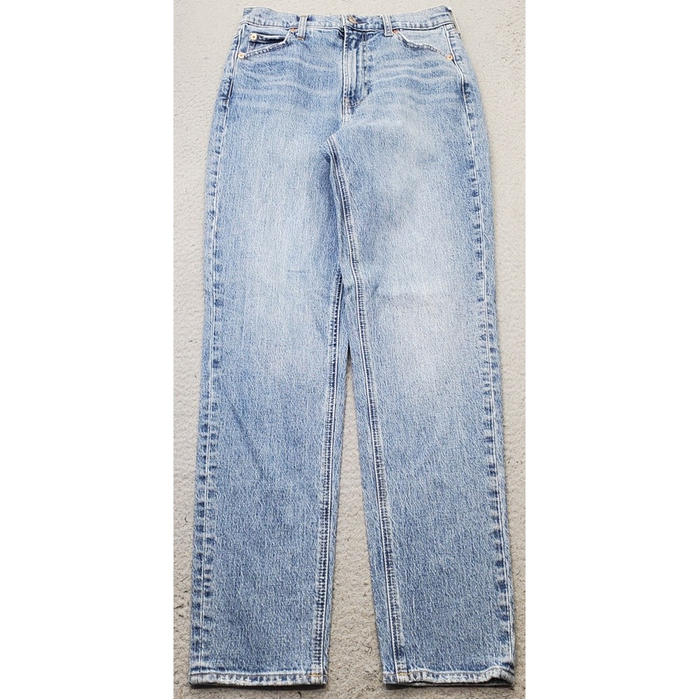 Gap Mom Jeans Womens 27/4T Blue Denim Light Wash Stretch Straight Leg High-Rise